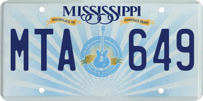 MS license plate MTA649