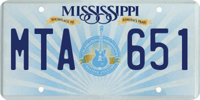 MS license plate MTA651