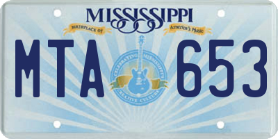 MS license plate MTA653