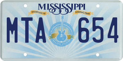 MS license plate MTA654