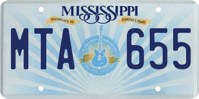 MS license plate MTA655