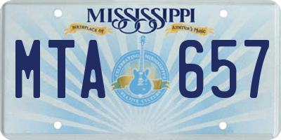 MS license plate MTA657