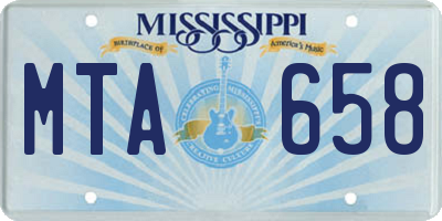 MS license plate MTA658