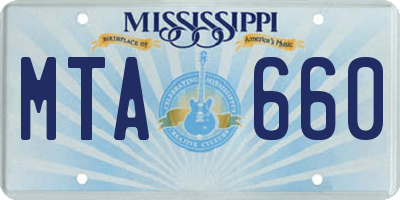 MS license plate MTA660