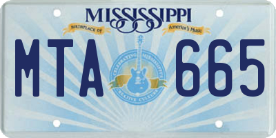 MS license plate MTA665