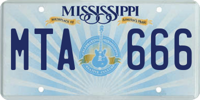 MS license plate MTA666