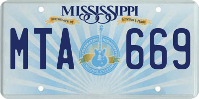 MS license plate MTA669