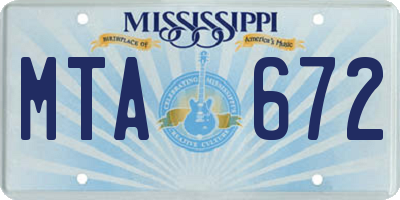 MS license plate MTA672