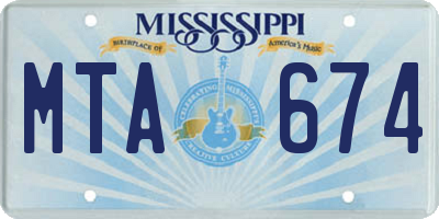 MS license plate MTA674