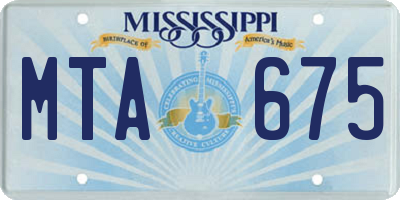 MS license plate MTA675