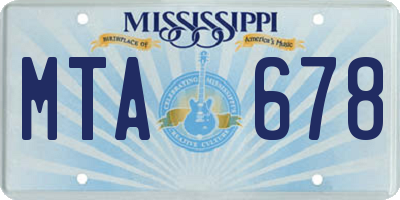 MS license plate MTA678