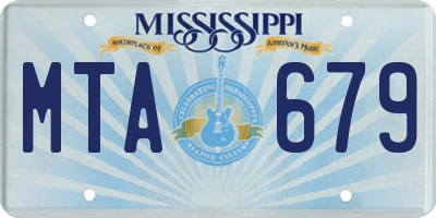 MS license plate MTA679