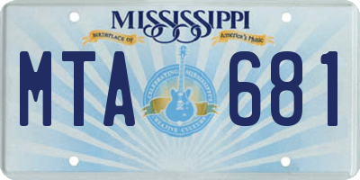 MS license plate MTA681