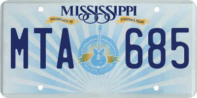 MS license plate MTA685