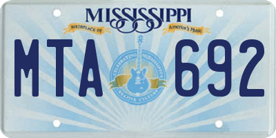 MS license plate MTA692