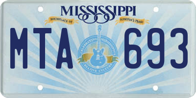 MS license plate MTA693
