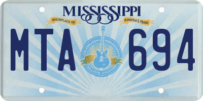MS license plate MTA694