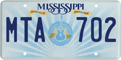 MS license plate MTA702