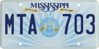 MS license plate MTA703