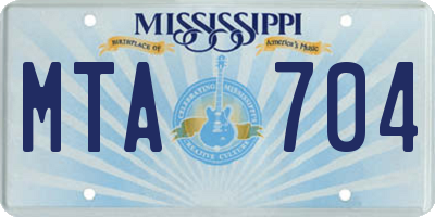 MS license plate MTA704