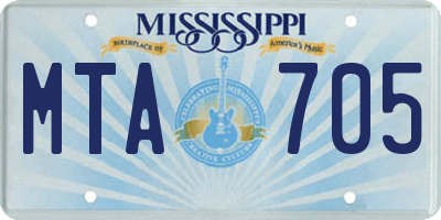 MS license plate MTA705