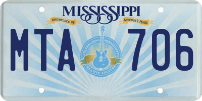 MS license plate MTA706