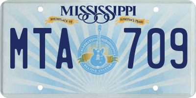 MS license plate MTA709