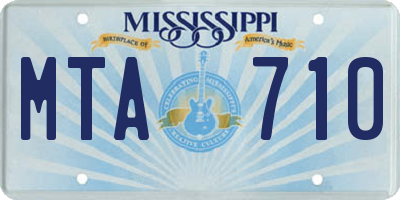 MS license plate MTA710