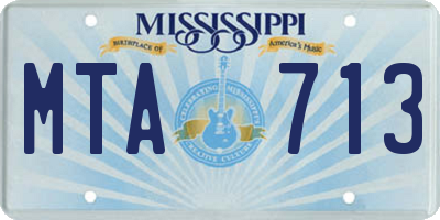 MS license plate MTA713