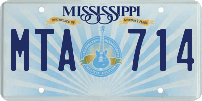 MS license plate MTA714