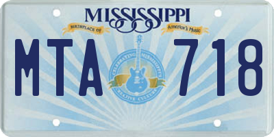 MS license plate MTA718