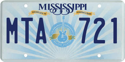 MS license plate MTA721