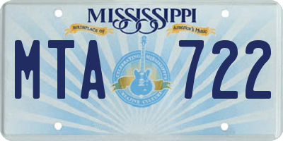 MS license plate MTA722