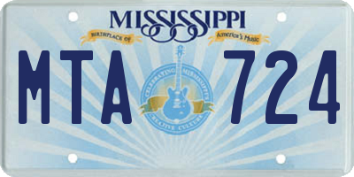 MS license plate MTA724