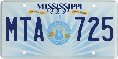 MS license plate MTA725