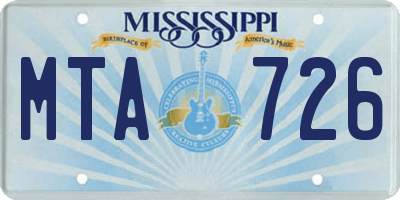 MS license plate MTA726