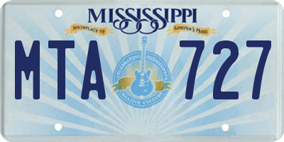 MS license plate MTA727