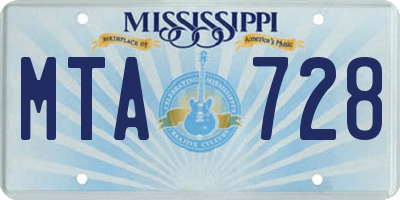 MS license plate MTA728