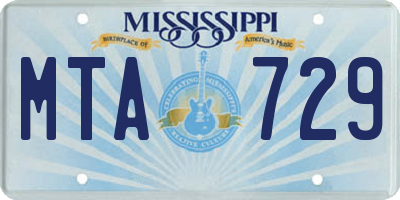 MS license plate MTA729