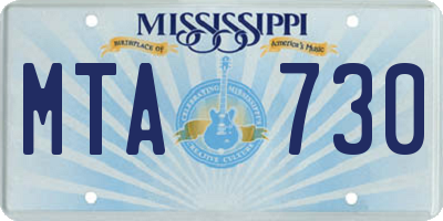 MS license plate MTA730
