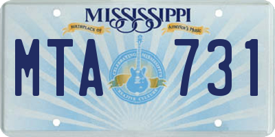 MS license plate MTA731