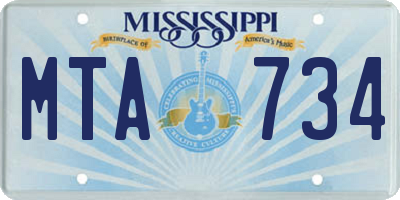 MS license plate MTA734