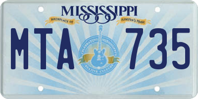 MS license plate MTA735