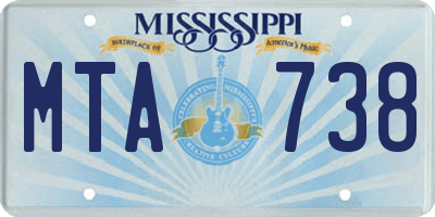 MS license plate MTA738
