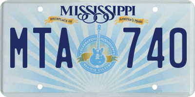 MS license plate MTA740