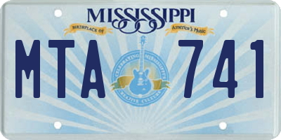 MS license plate MTA741