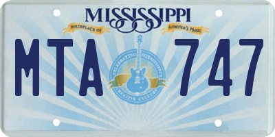 MS license plate MTA747