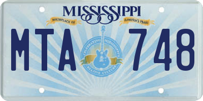 MS license plate MTA748