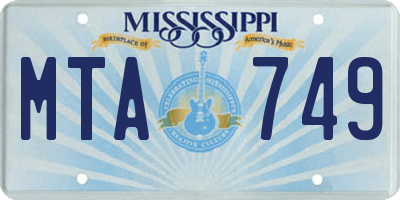 MS license plate MTA749