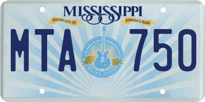 MS license plate MTA750